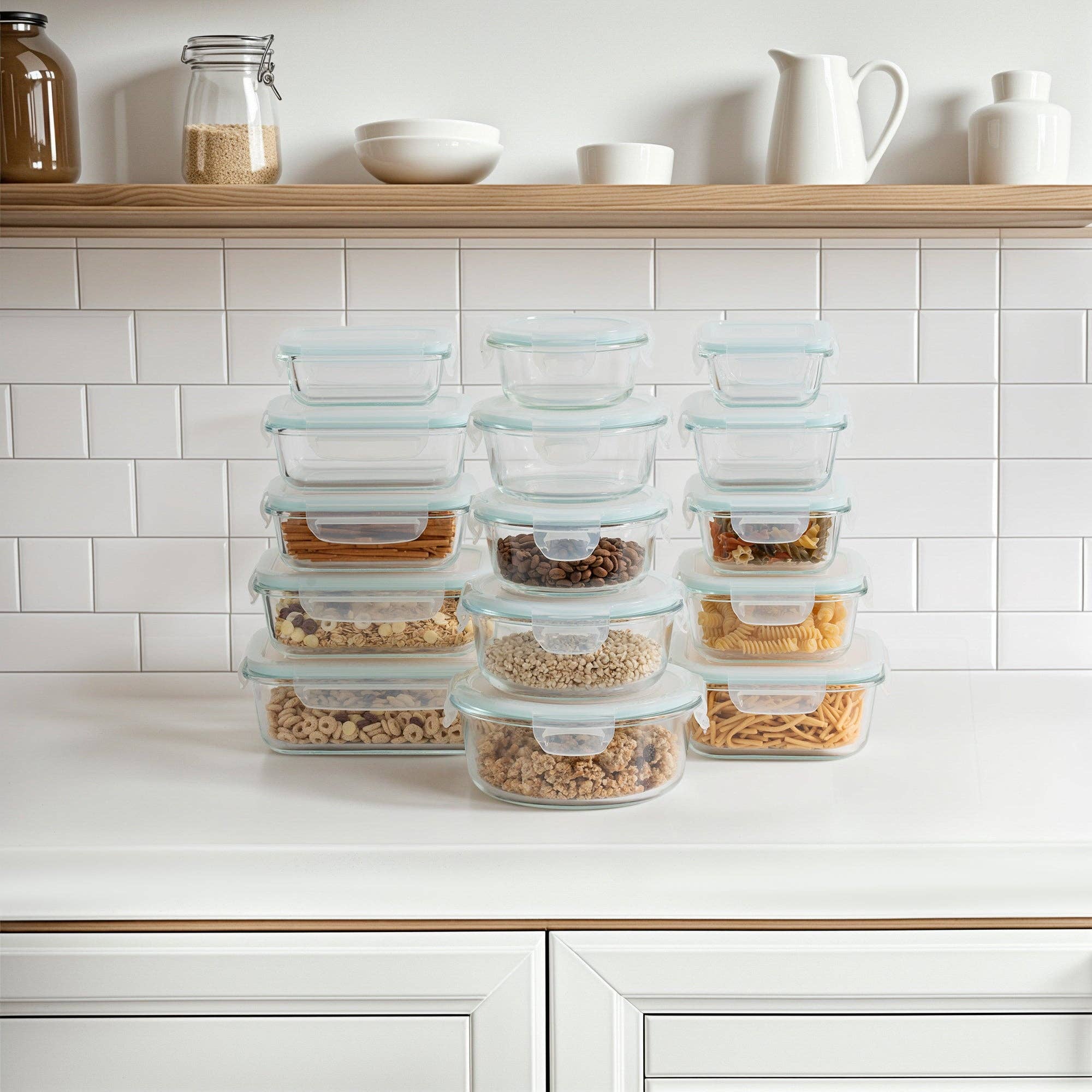 Genicook Product LLC - Wholesale Food storage container - 15 Container Borosilicate Glass Set1