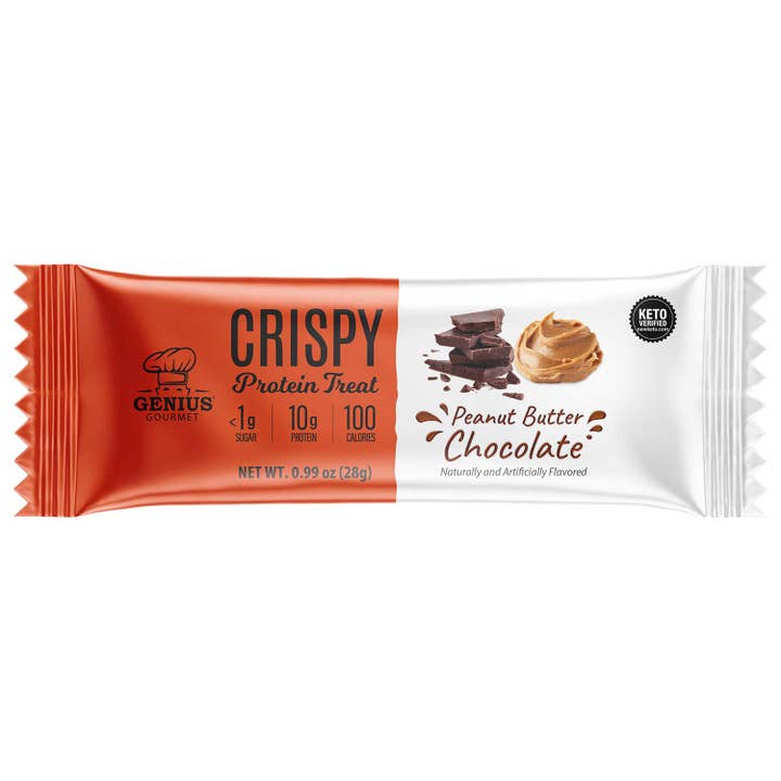 Crispy Protein Treat - Peanut Butter Chocolate - 10 Count for wholesale by Genius Gourmet