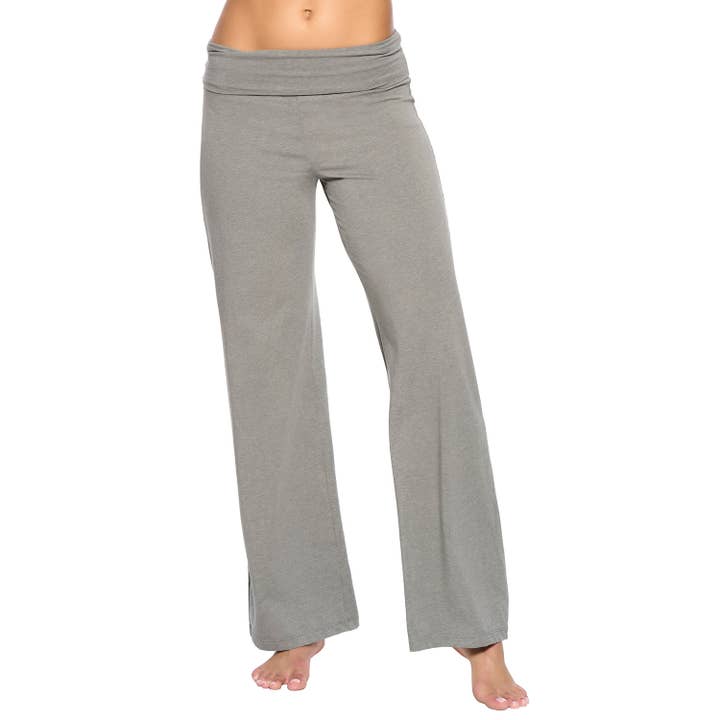 Organic Cotton Stretch Wide Leg Roll Over Pant - Slate for wholesale on Faire