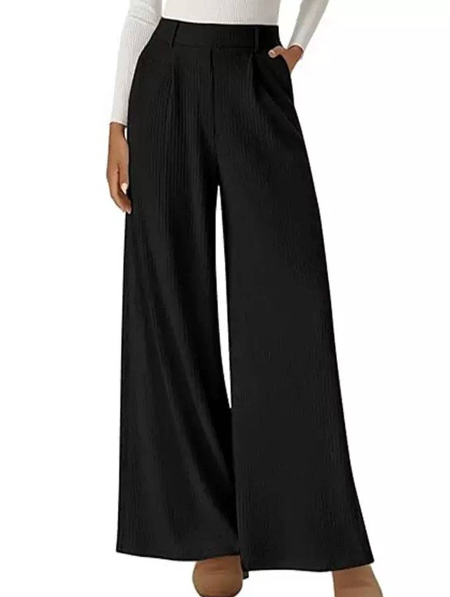 Lovenne - Wholesale Pants - Women's - Versatile solid color straight wide-leg pants15