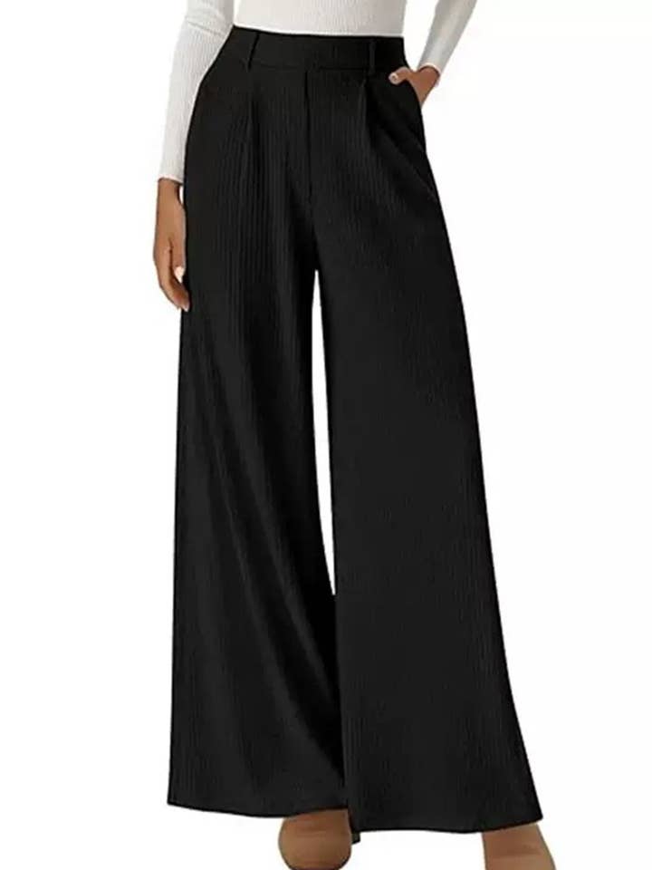 Lovenne - Wholesale Pants - Women's - Versatile solid color straight wide-leg pants15