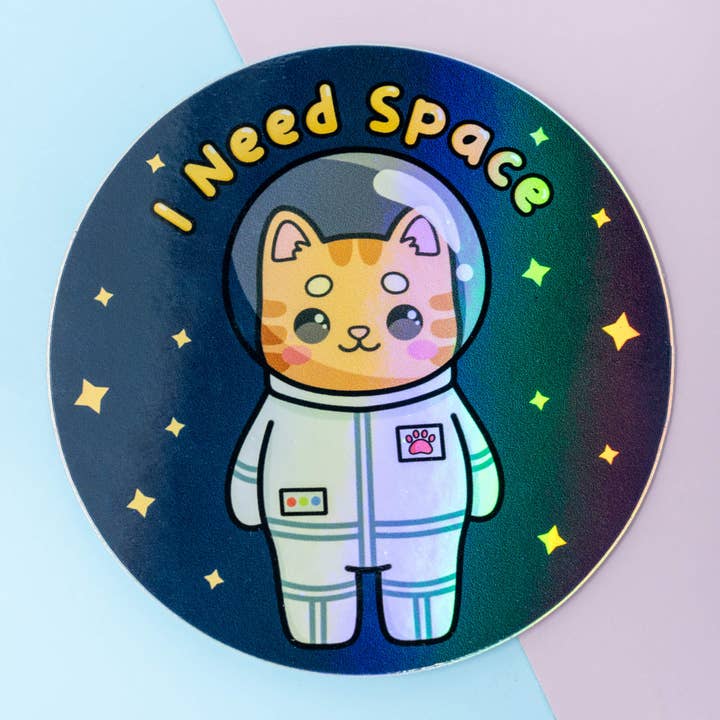 Ik heb holografische vinylstickers van Space Astronaut Cat nodig voor wholesale door Moonmoli