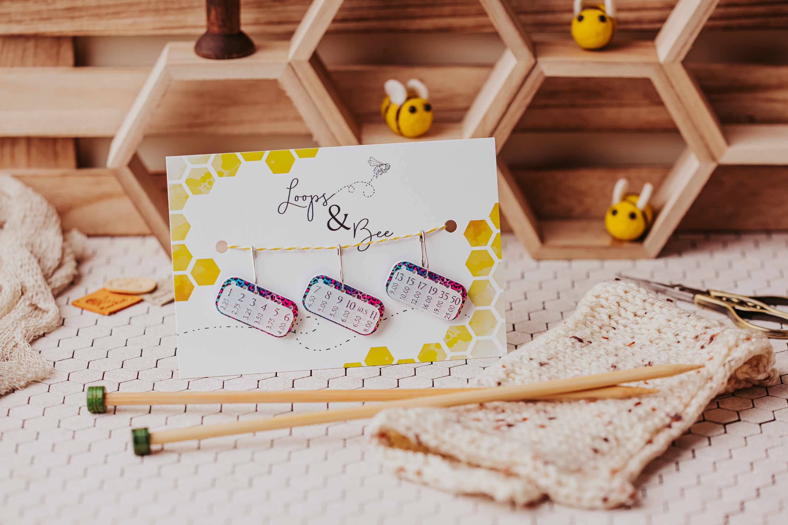 Loops & Bee - Wholesale Knitting/Crochet Supplies - (Knitting) Needle Minder Set, Size Reminder Stitch Markers9