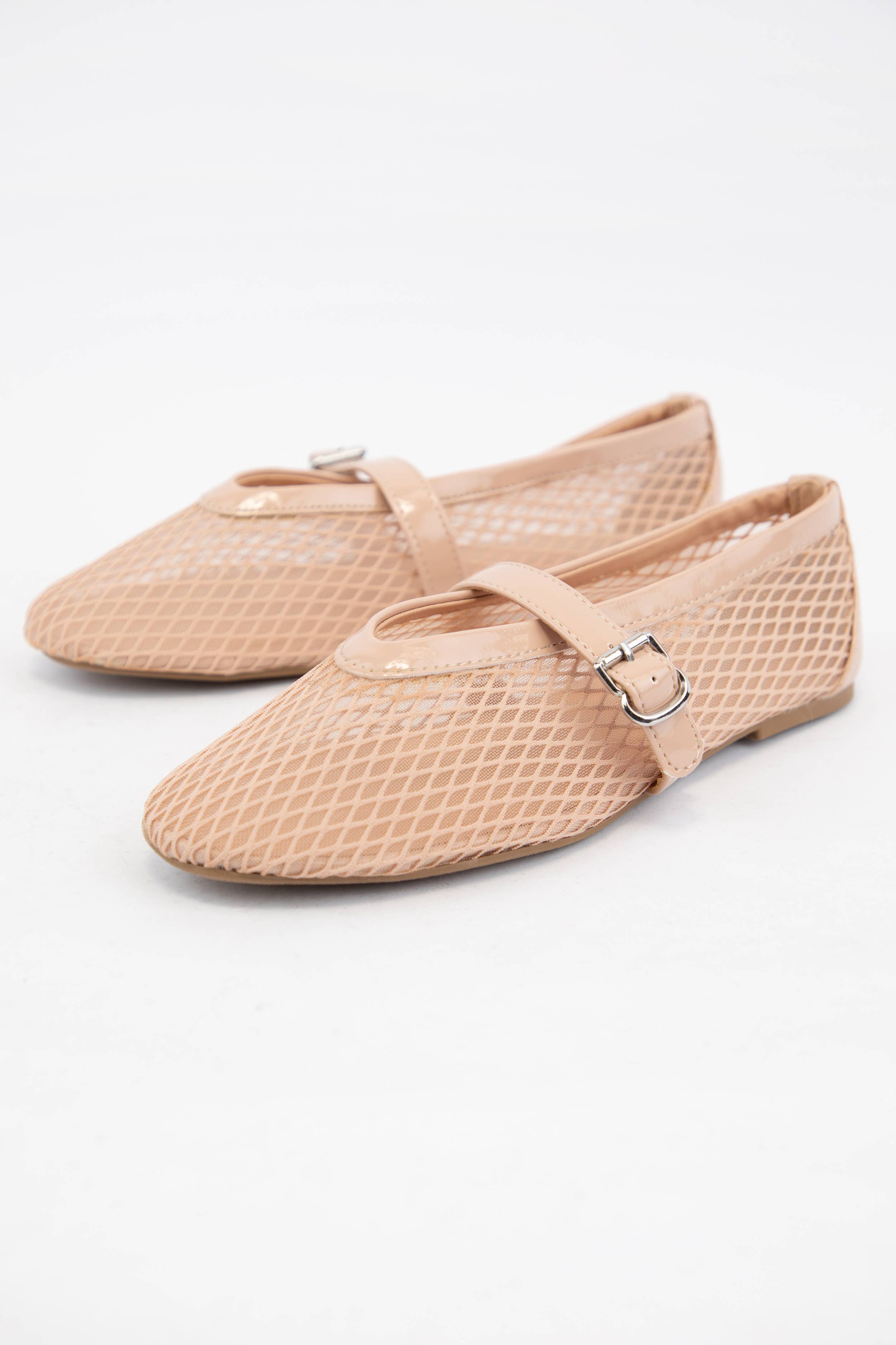 CCOCCI – Sapatos rasos por atacado – Sapatilha CCOCCI com parte superior em malha de rede e biqueira redonda com fivela ajustável9