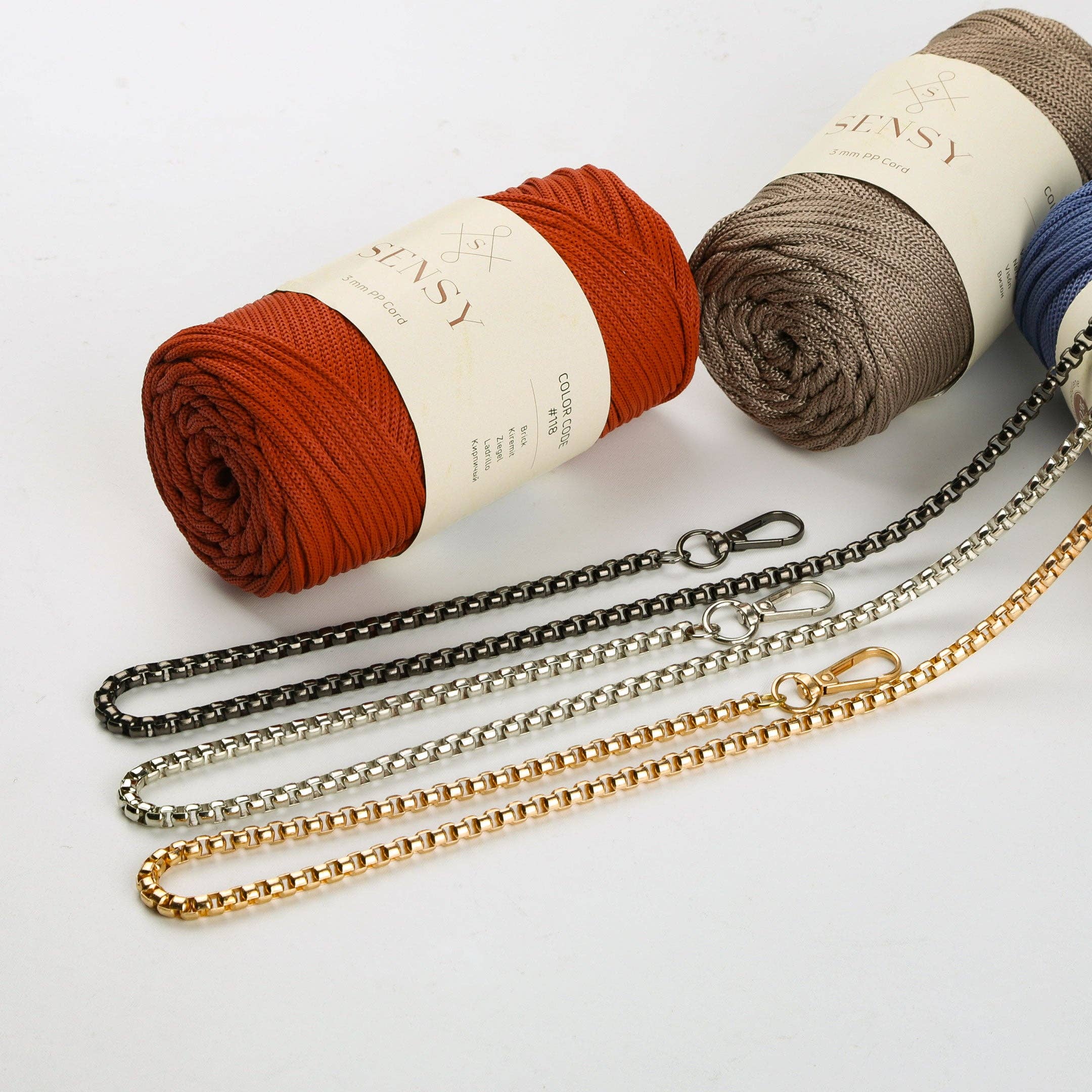 Sensy – Engroshandel Taskerem - Unisex – Metal kæderem - kasseformet6