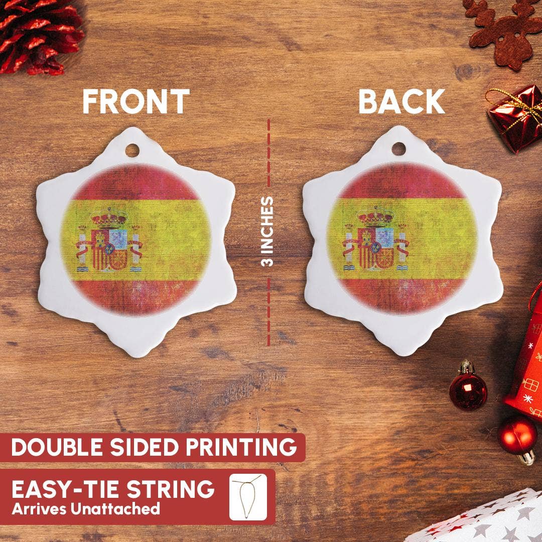 3dRose - Wholesale Ornament - 3dRose, Distressed Style Grunge Flag Of Spain, Ornament2