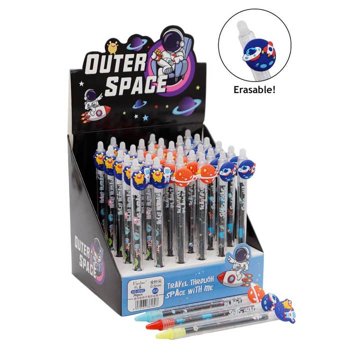 ASSORTED Outer Space Erasable 0.5 Mm Blue Ink Pen for wholesale on Faire