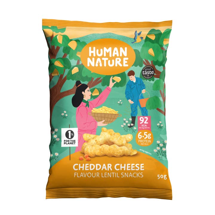 Human Nature Food - Vendita all'ingrosso Snack soffiati - Snack di lenticchie al gusto di formaggio Human Nature