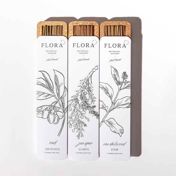 Flora Botanical Incense - Juniper, Sandalwood, & Oud for wholesale by Blessed Ember