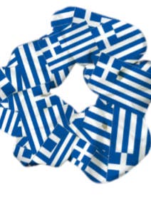 Satin Hair Scrunchies – Greek Flag & OPA! Prints for wholesale by 2 Greeks Inc