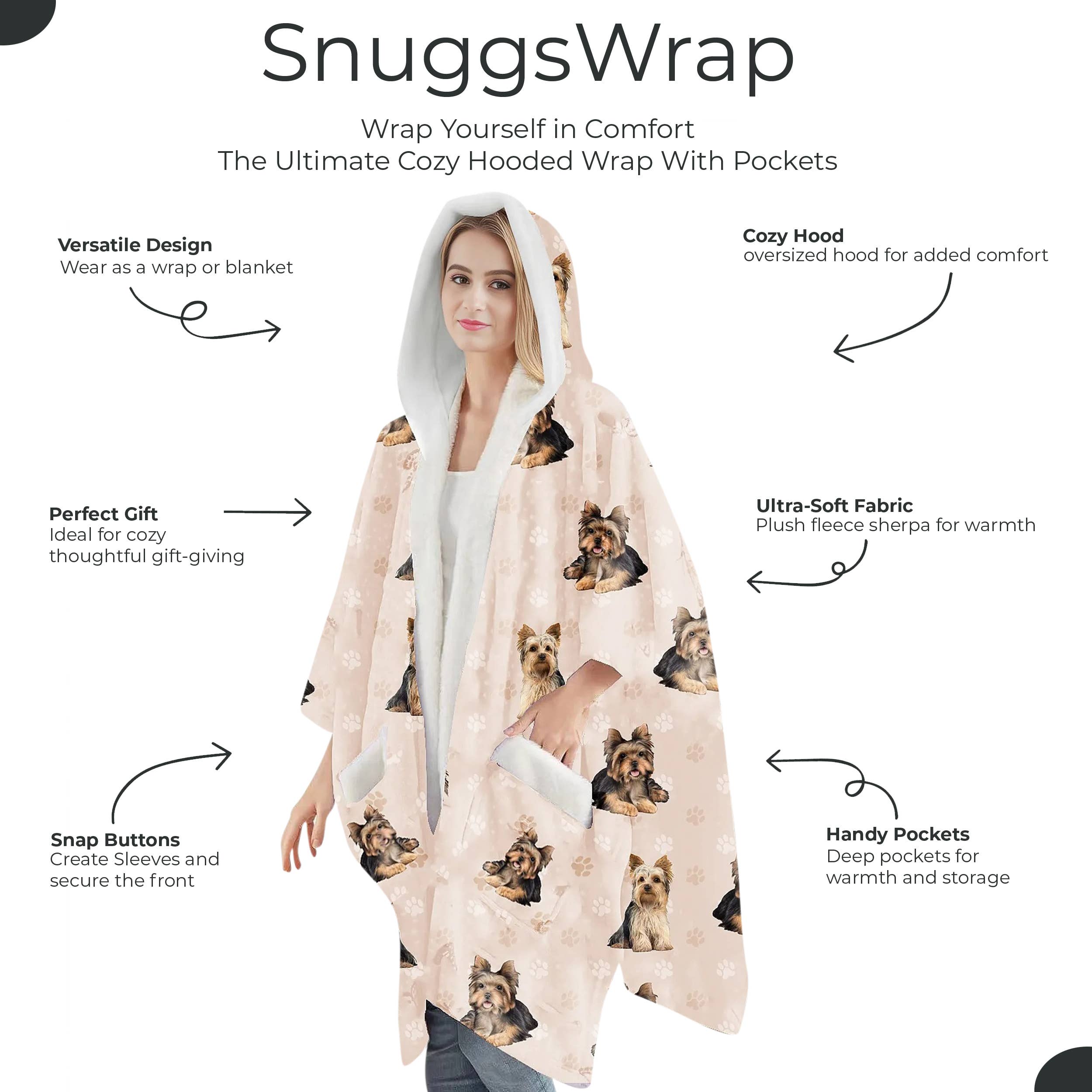 E&S Pets - Wholesale Hoodie - Unisex - Yorkie Snugg Wraps with Hoodie – Ultra Soft Sherpa Fleece Wrap for Pet Lovers2