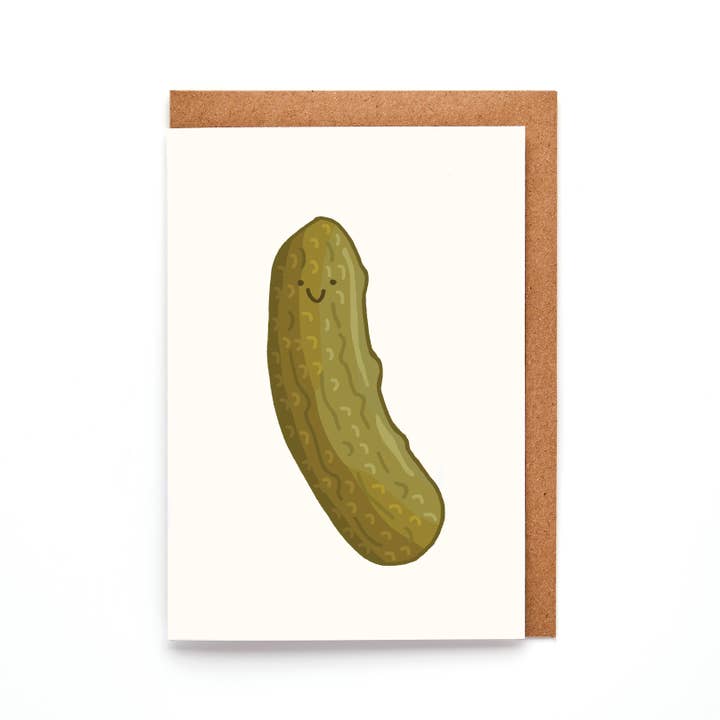 Pickle Mini A7 Greeting Card | Quirky Foodie Design for wholesale by You've Got Pen On Your Face