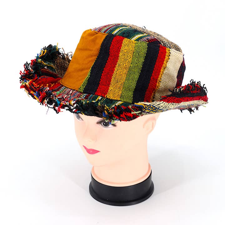 Himalaya Handmade - Wholesale Bucket Hat - Women's - Hemp Hippie Patchwork Handmade Bohemian Hat3