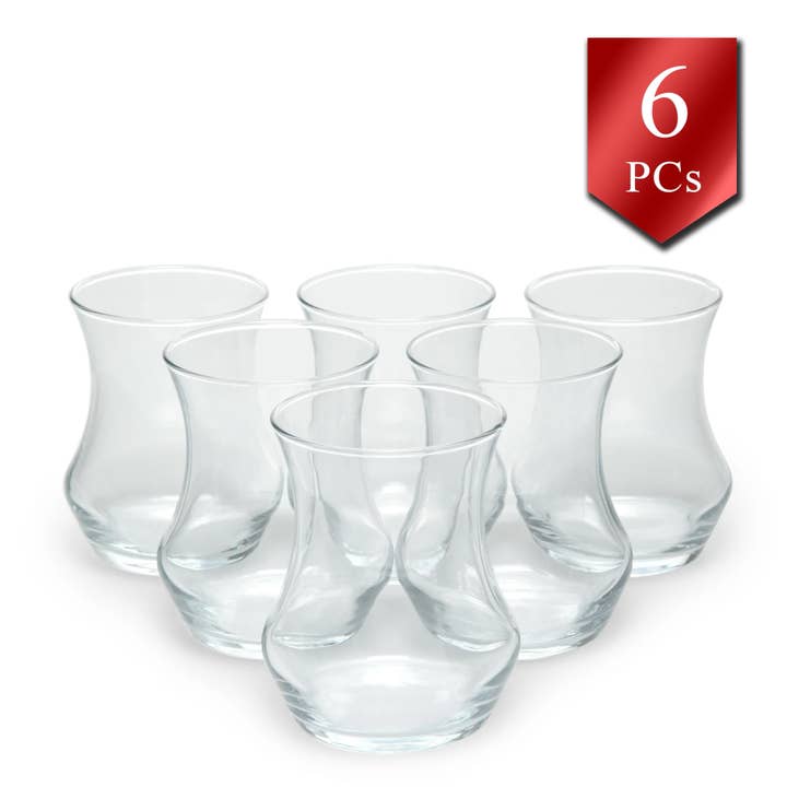Hakan - Wholesale Coffee/Tea Cup - Lav Eda Turkish Tea Glass Set of 6, 5.75 oz (170 cc)3