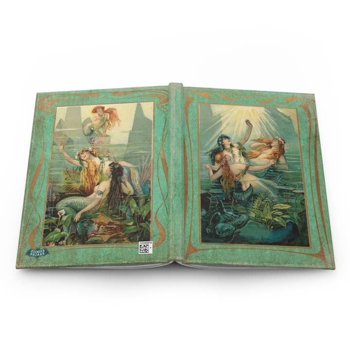 Asunder Bazaar - Wholesale Journal/Diary - Vintage Mermaid Trio Matte Hardcover Journal