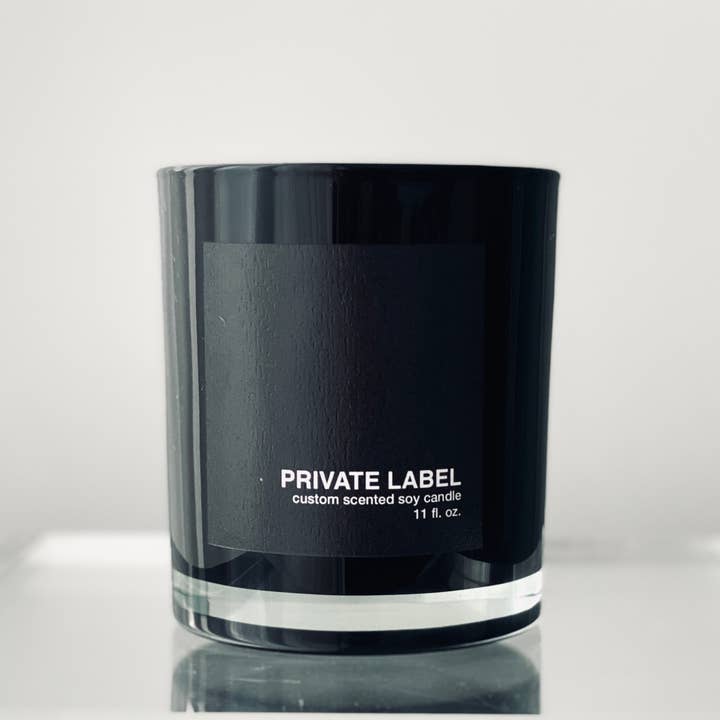Atelier 880 - Wholesale Jar/Filled Candle - Luxury Candle Black Glass / Silver Lid Large 11 oz3