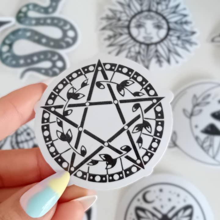 Adesivo Olografico Impermeabile - Pentagramma per la vendita all'ingrosso da parte di La baleine qui embosse