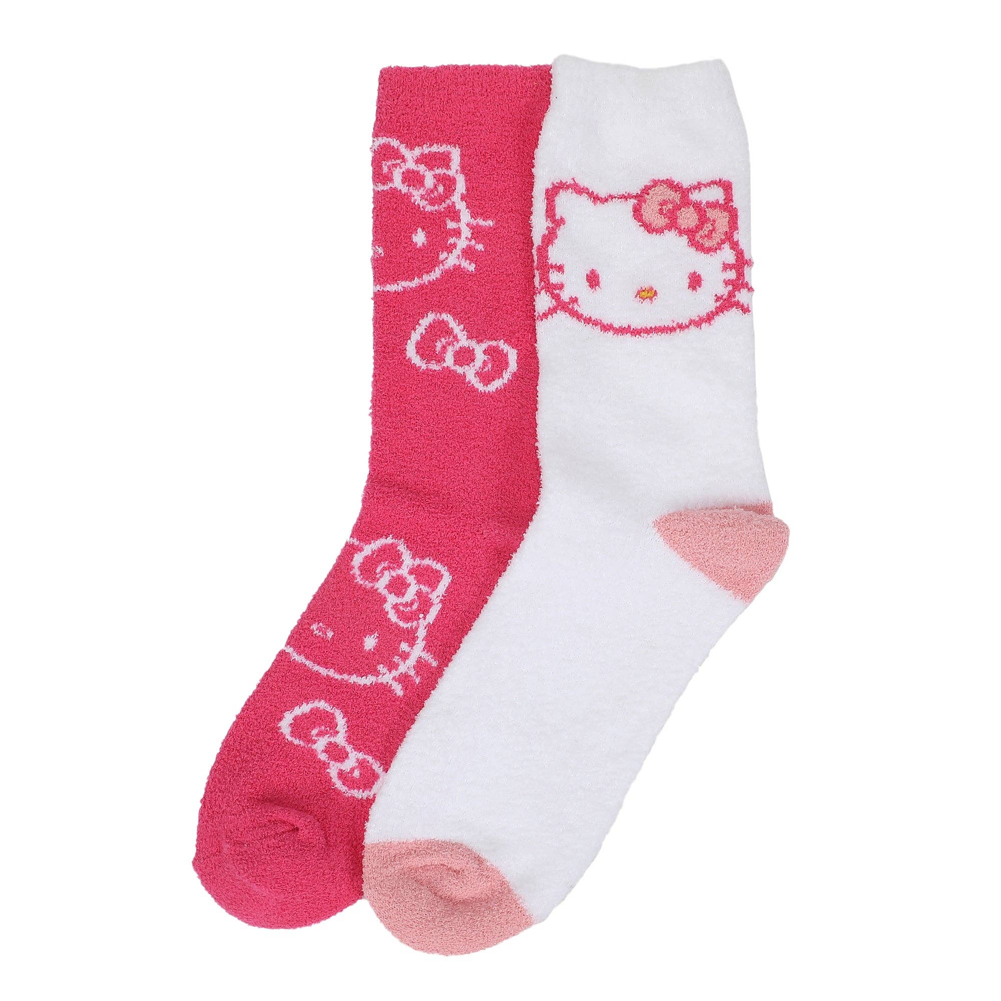 Bioworld Merchandising - Wholesale Socks - Women's - Hello Kitty Logo Print Women's Chenille Crew Socks2