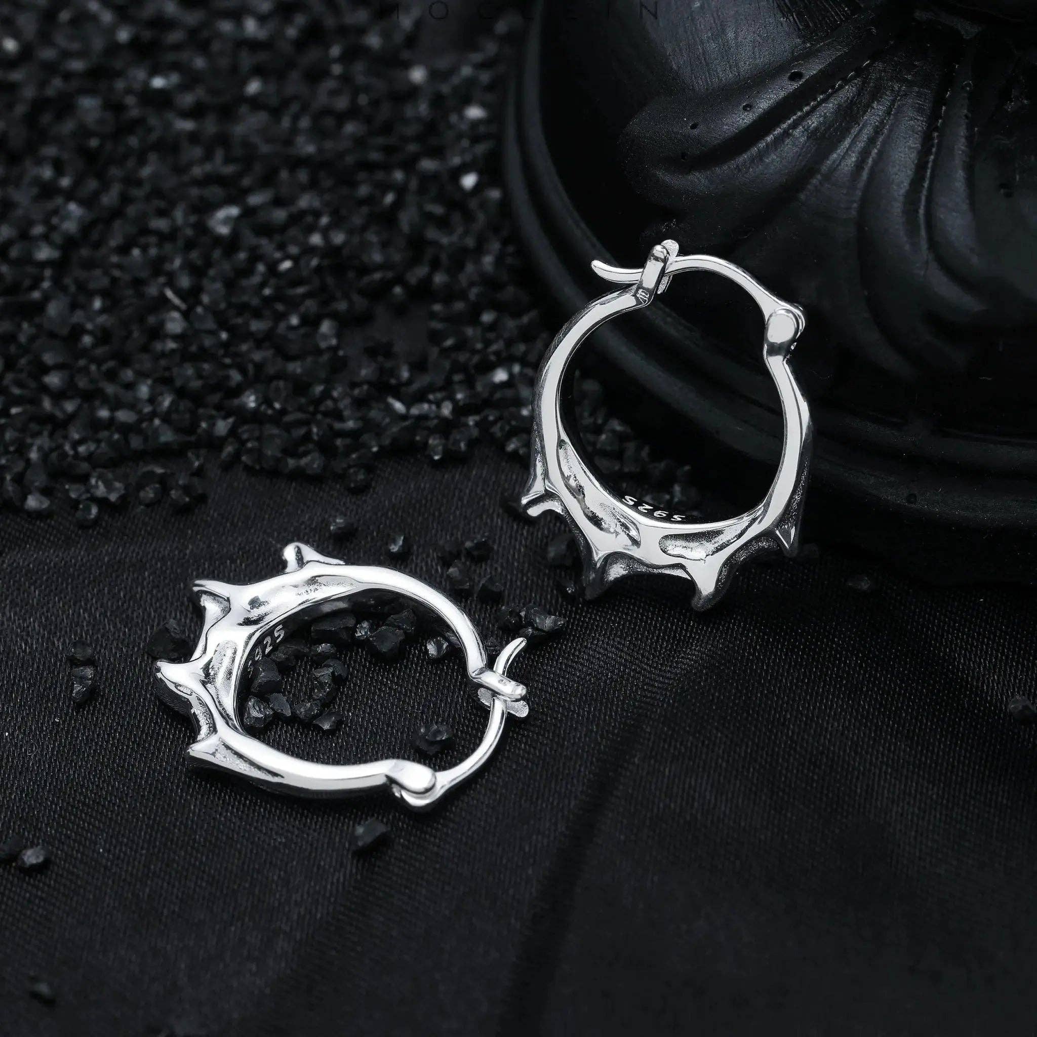 Moclein - Vendita all'ingrosso Orecchini a cerchio - Orecchini a cerchio gocciolanti in argento4