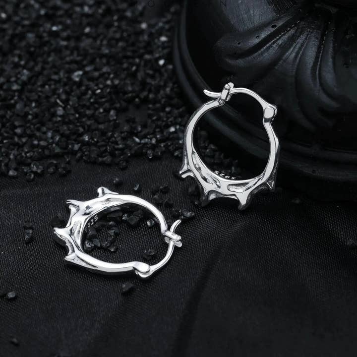 Moclein - Vendita all'ingrosso Orecchini a cerchio - Orecchini a cerchio gocciolanti in argento4