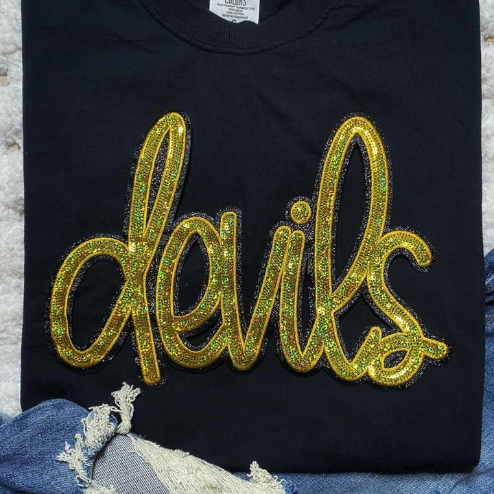 Trendy Transfers - Wholesale Patch - Devils Gold Sequins Patch0