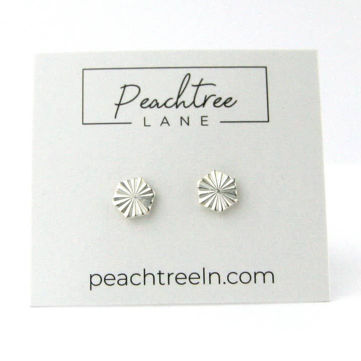 Sunburst Silver Earrings for wholesale by Peachtree Lane Co.