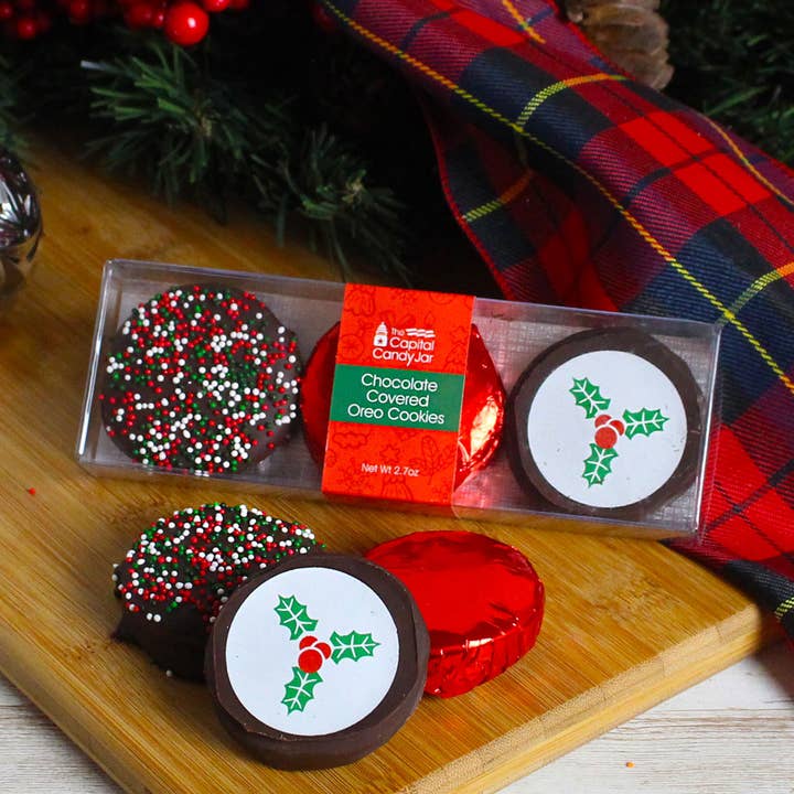 Oreos-Holiday enrobés de chocolat (3 biscuits) pour la vente par Capital Candy Jar