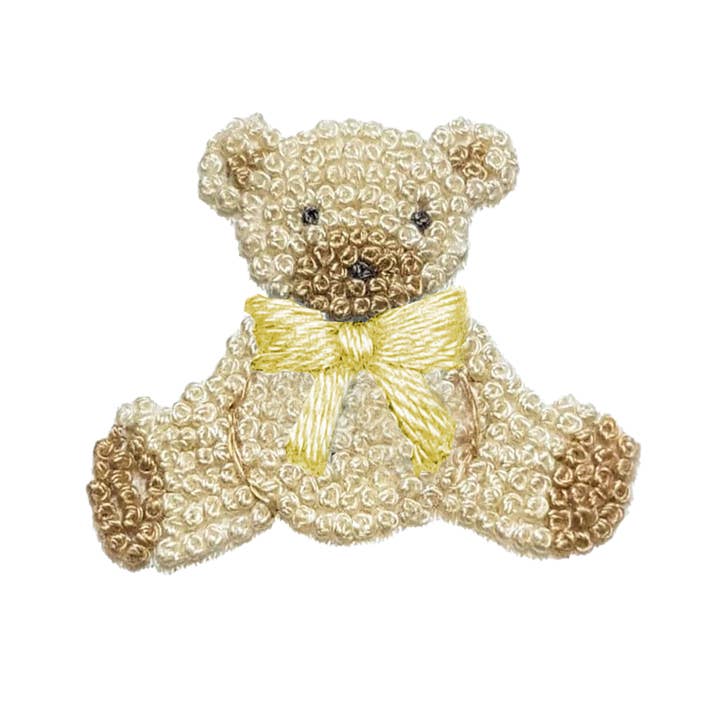 White Yellow Teddy Bear Pima Baby Hat for wholesale on Faire