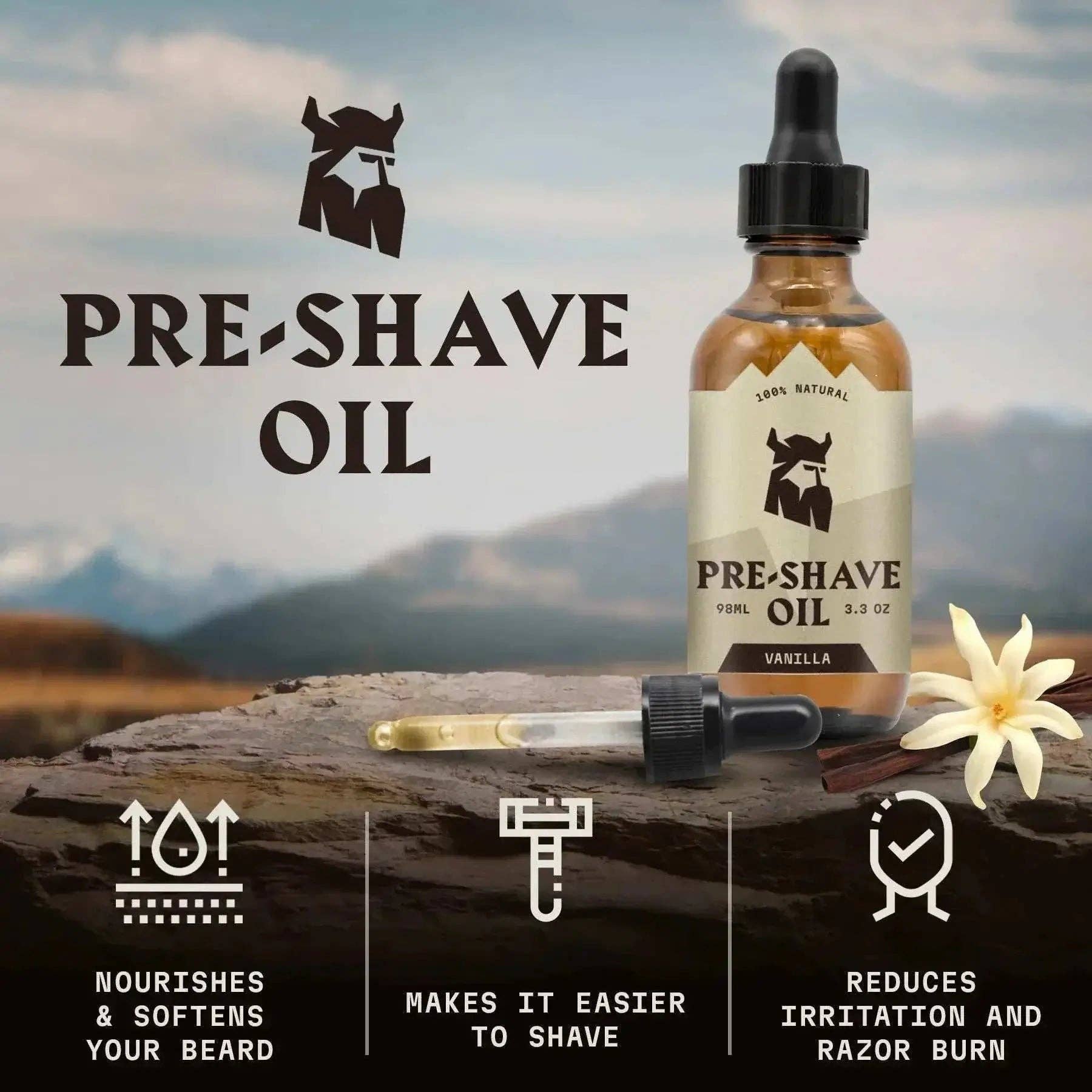 Striking Viking – wholesale Beard styling product – Pre Shave Oil for Men - Vanilla1