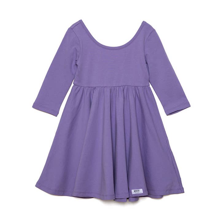 Snurrekjole i lilla for engroshandel hos Worthy Threads