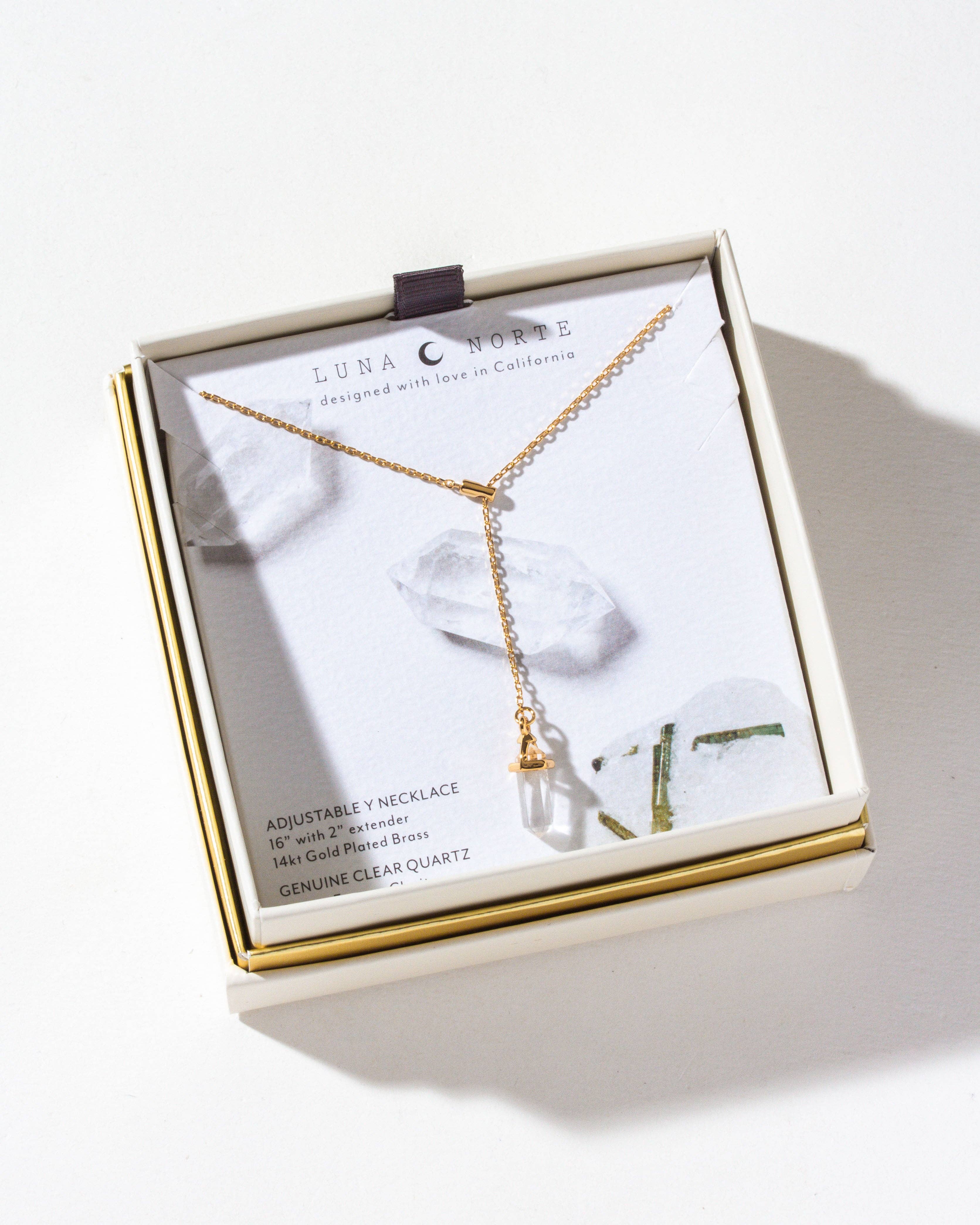 Luna Norte - Vente Sautoir et collier en Y - Prism Point Lariat - Quartz transparent1