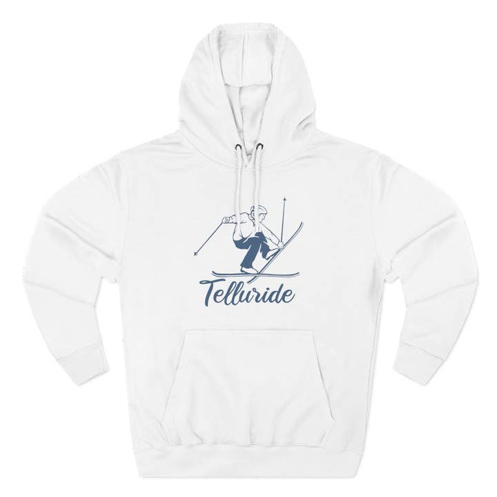 Premium Telluride, Colorado Vintage Snow Ski Hoodie for wholesale by Hey Mountains