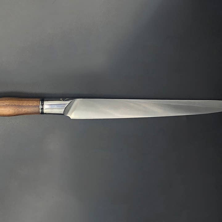 Black Walnut Handle - 10 Inch Sushi Knife for wholesale by Craftstone Knives