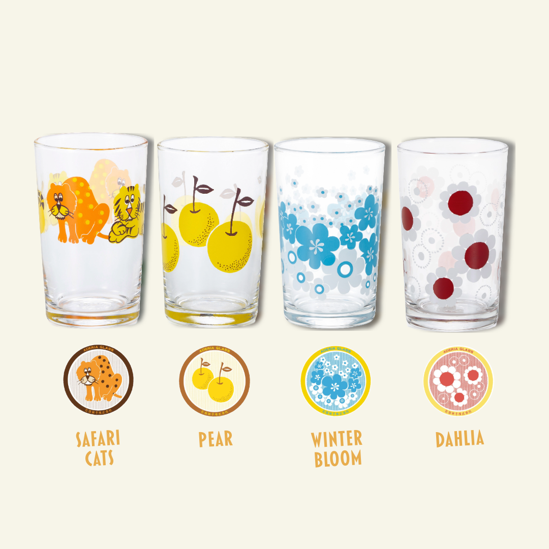 ADERIA - Wholesale Drinking Glass/Cup - ADERIA Retro | Short Tumbler | 7 Pattern Options8