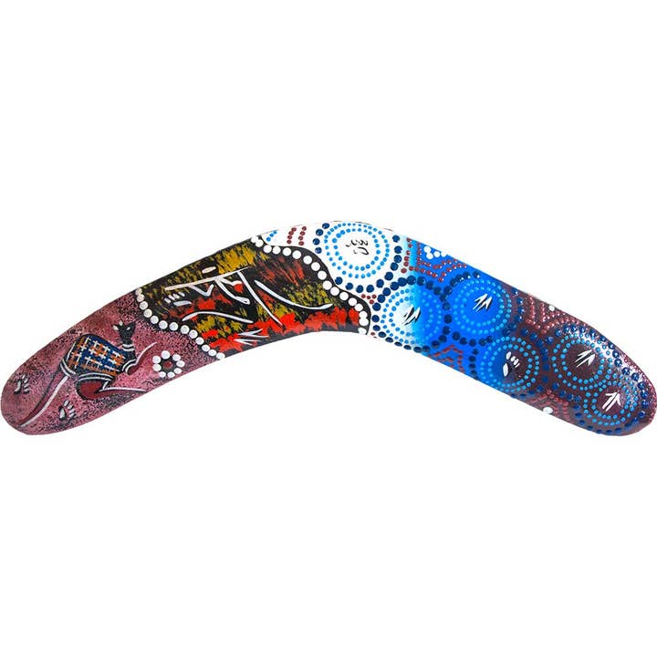 Kheops International – wholesale Decorative tabletop object – Boomerang Hand Painted Dot Design - Traditional