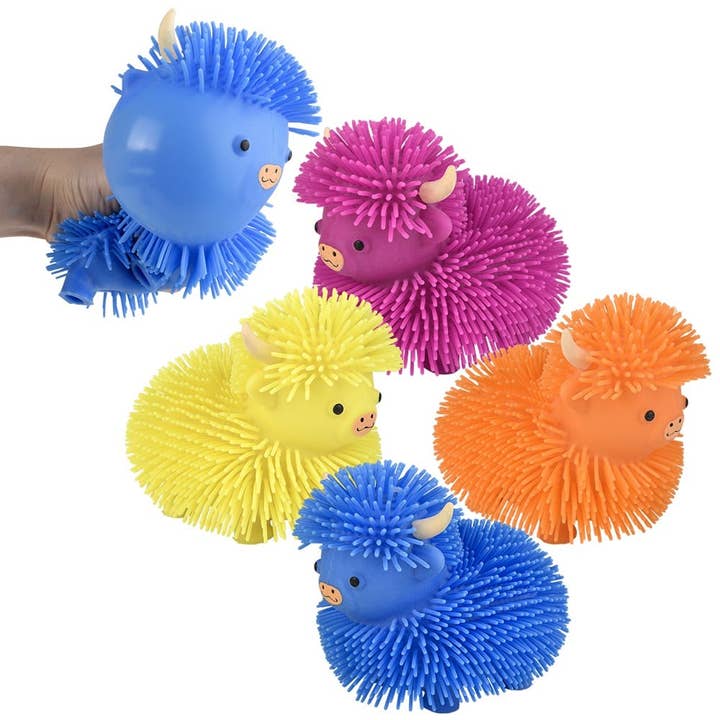 La Luna Bella - Toys - Wholesale Classic Toy - Kids - 5" Highland Cow Puffer-Assorted Colors- LLB Toys
