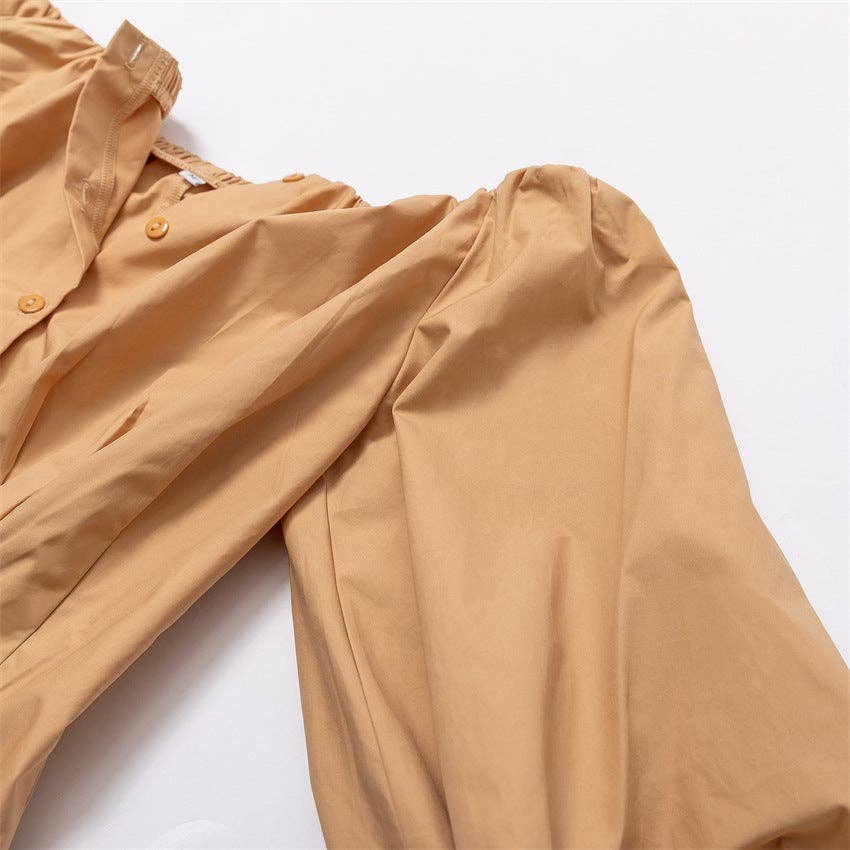 Marayn - Wholesale Blouse - Women's - French Chic Spring Blouse Shoulder Cut Lantern Sleeve21