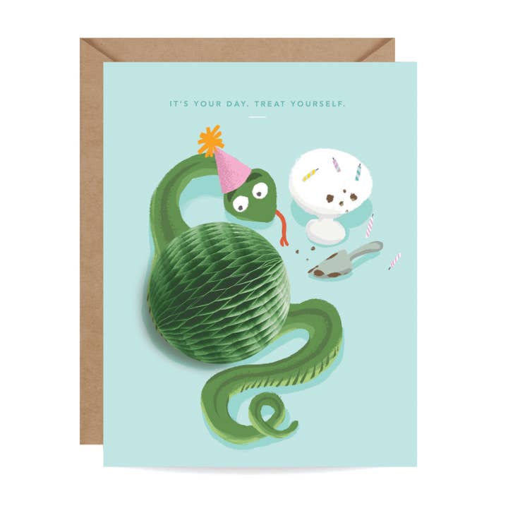 Carte pop-up - Birthday Snake pour la vente par Inklings Paperie
