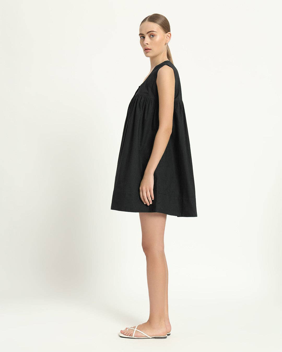 Thevasa - Wholesale Dress - Women's - The Jois Noir Cotton Dress2