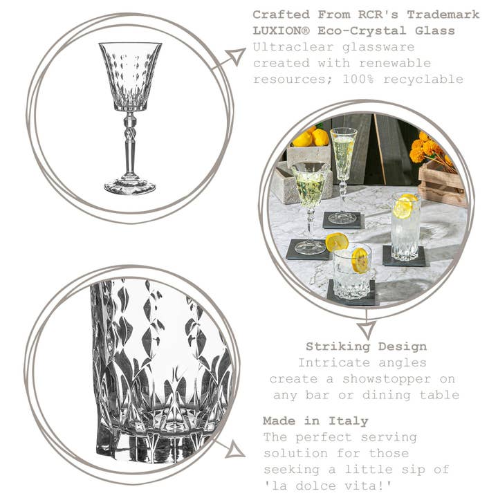 Rinkit Ltd - Wholesale Cocktail/Liquor Glass - RCR Crystal Marilyn Whisky Glass - 350ml