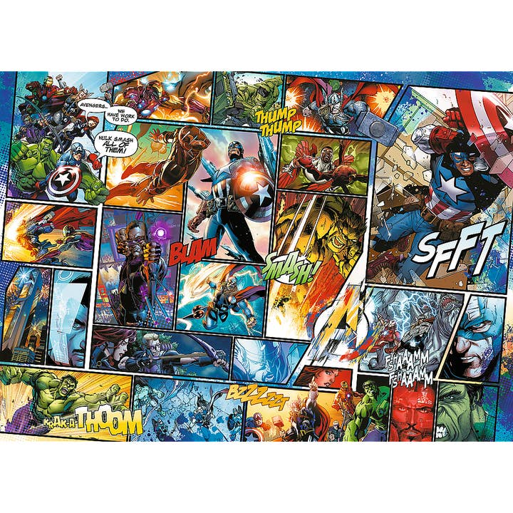 Trefl USA - Wholesale Puzzle - Adult - Trefl Wood Craft 1000 Piece Wooden Puzzle - Marvel Comic Universe