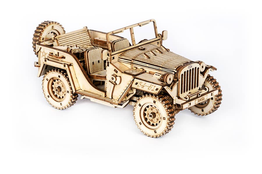 Robotime - Wholesale DIY Craft Kit - Kids - MC701 Rokr Army Jeep 3D Wooden Puzzle2
