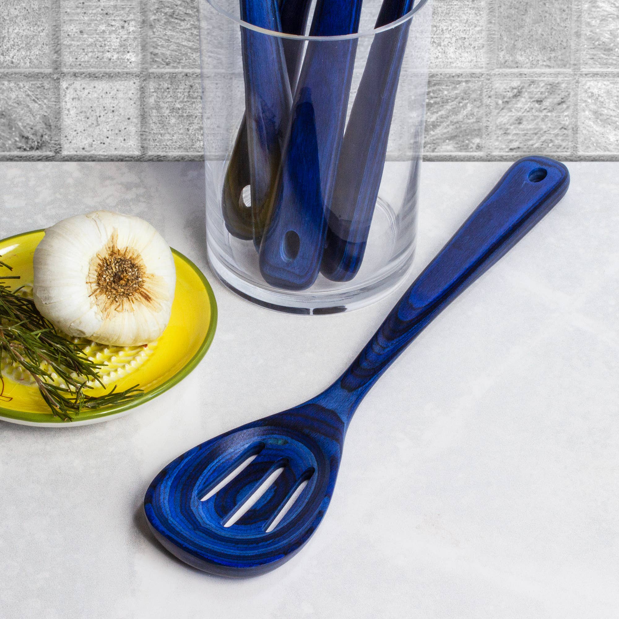 Totally Bamboo - Wholesale Kitchen Spoon - Baltique® Malta Colorful Wooden Slotted Spoon, 12.5"1