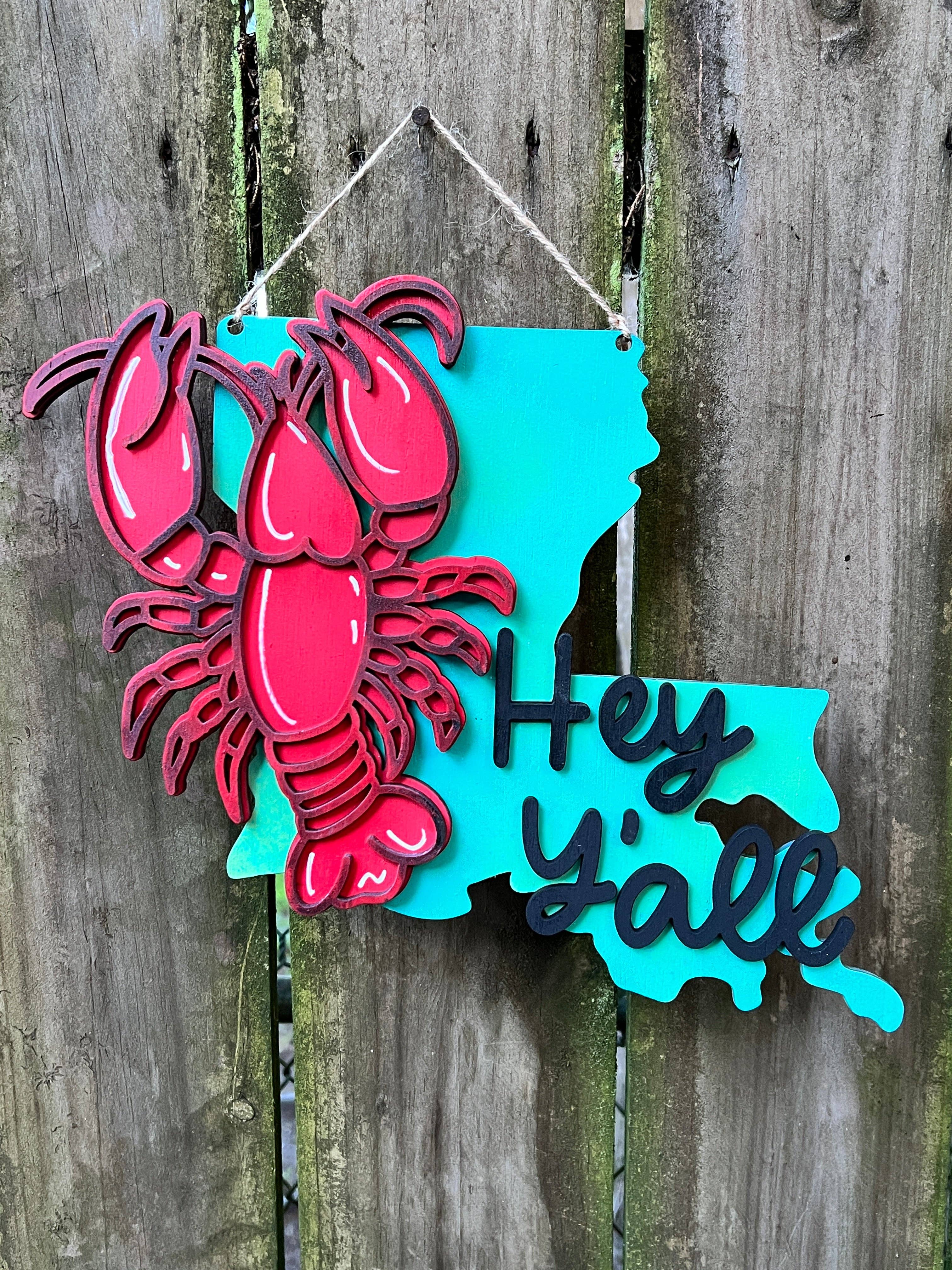 Geaux Magnolia - Wholesale Door Hanger - Louisiana Crawfish 3D Door Hanger1