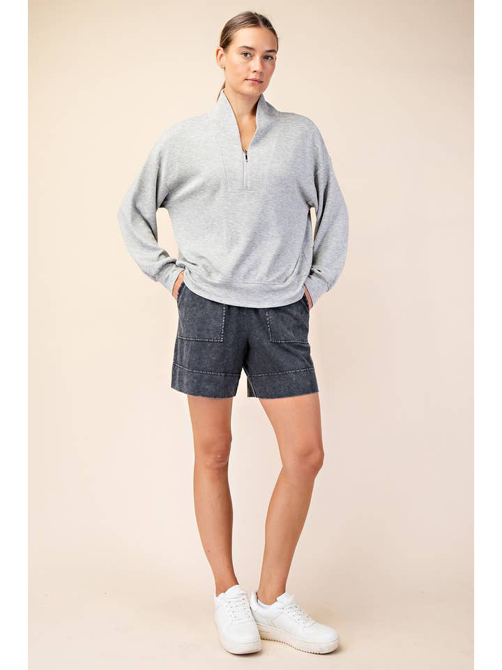 Rae Mode - Wholesale Jacket - Women's - MODAL SCUBA LUXE HALF ZIP JACKET47