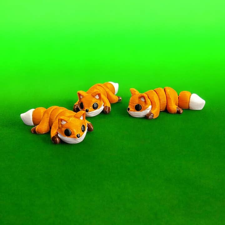 3D in Paradise - Wholesale Fidget Toy - Kids - Mini FOX fidget toy articulated 3D printed pocket pet 0