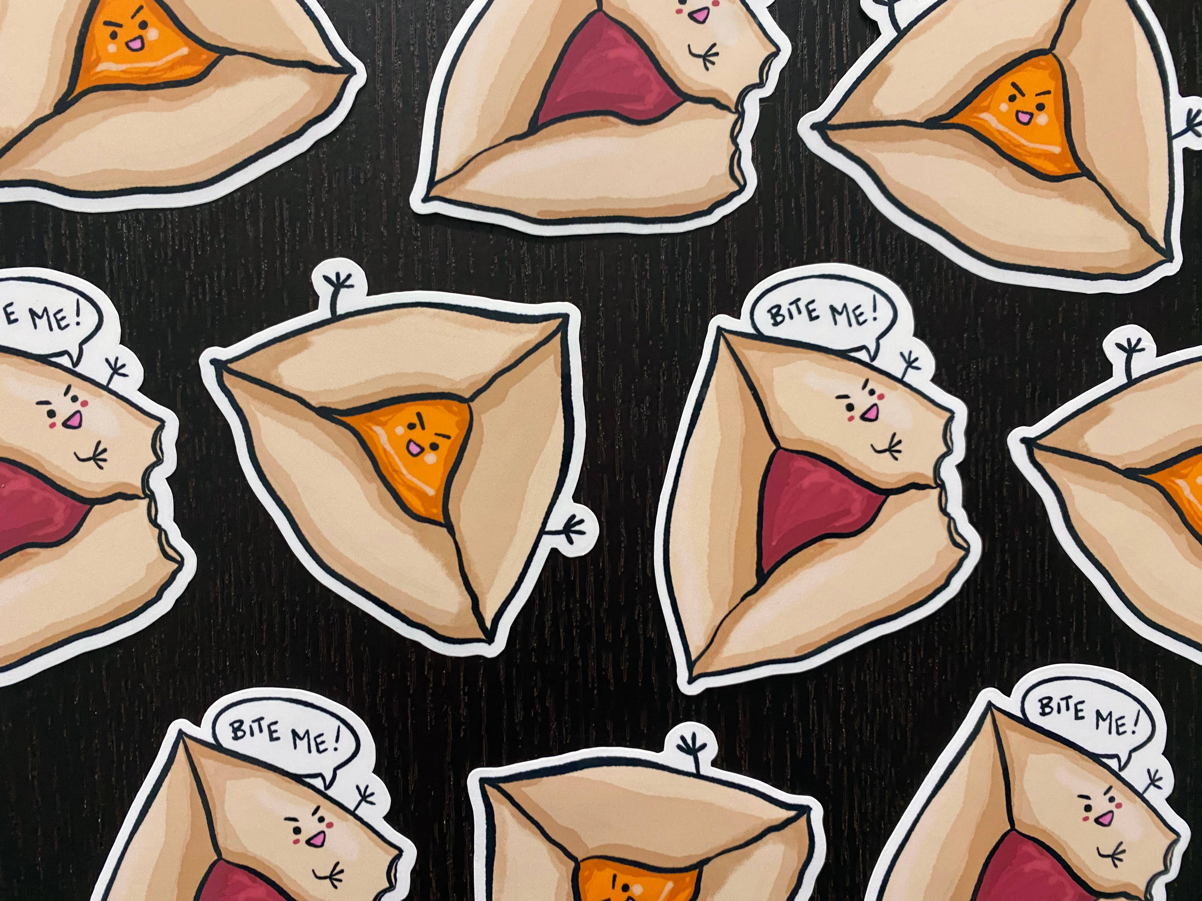 Atara Sarina - Wholesale Sticker - Cute Hamentashen - Purim- Jewish Vinyl Sticker - Hamantashen3