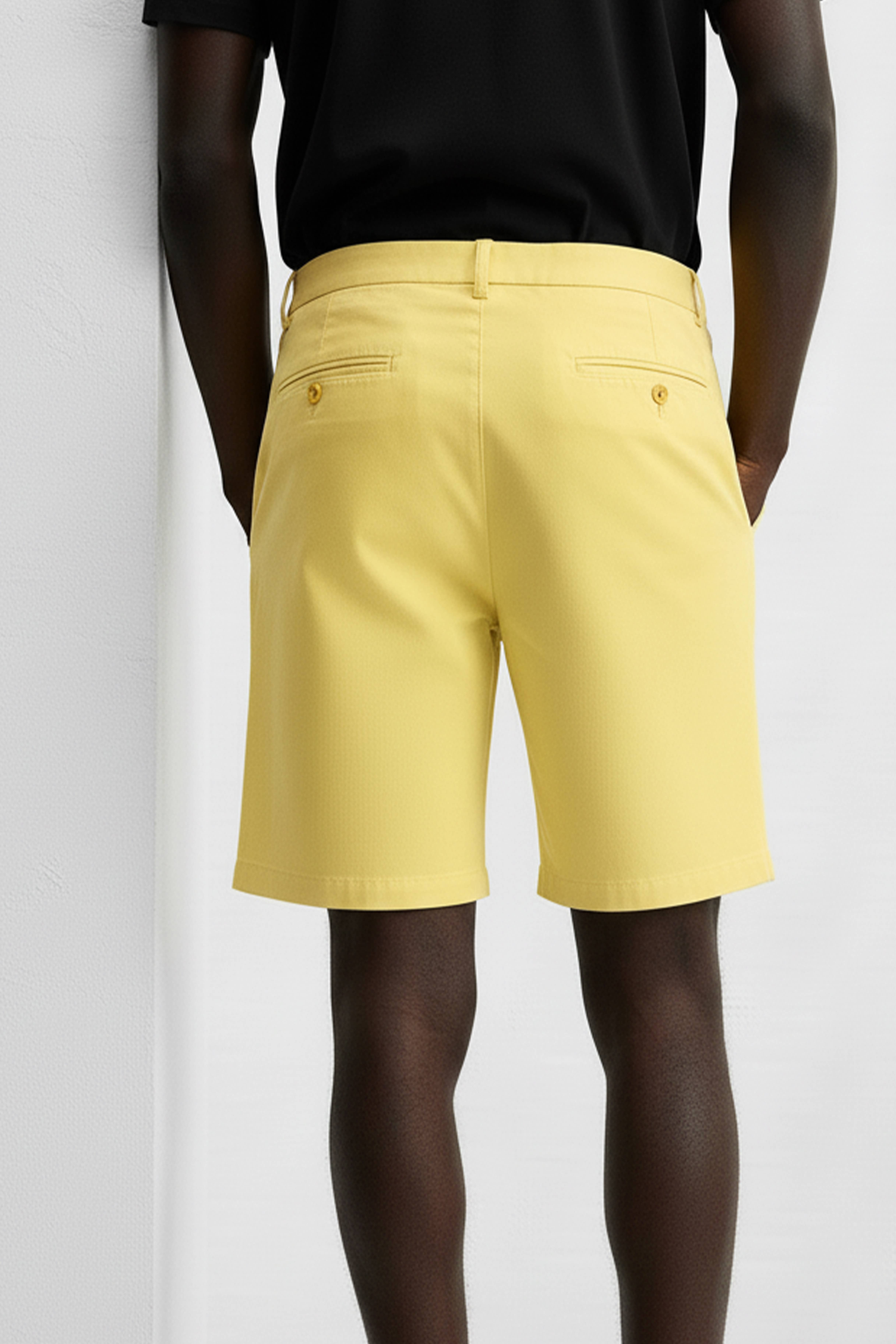 GEEL Zomerse stretchchino shorts van twill voor heren met 4 zakken voor groothandel op Faire3