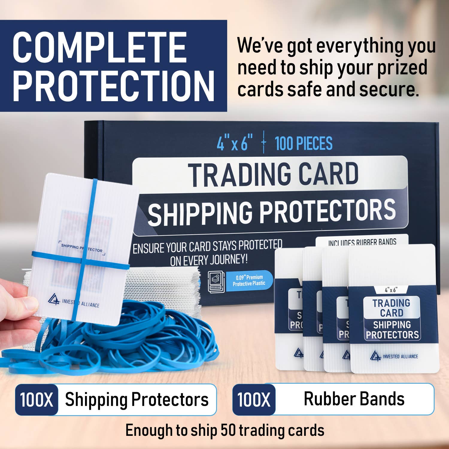 Invested Alliance LLC - Vente Jeu de cartes - Protecteur d'expédition pour cartes à collectionner 4x6 - Pack de 1005