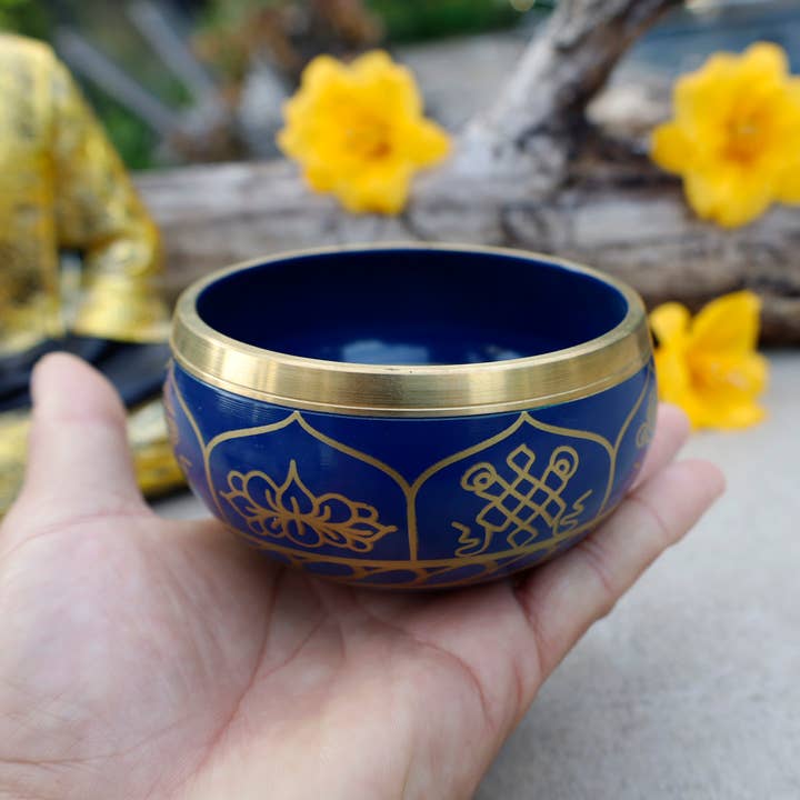 Lungta Imports - Venta al por mayor Artículo de meditación - Juego completo de cuenco tibetano 8LS para meditación y yoga